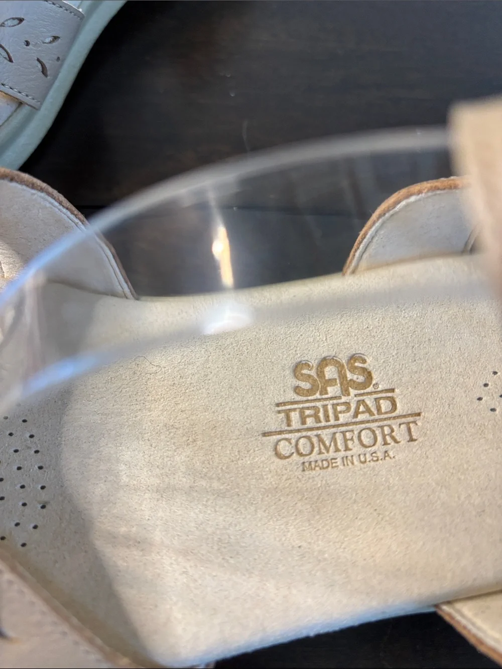 SAS Women's Beige Leather Tripad Comfort Sandals Size 10